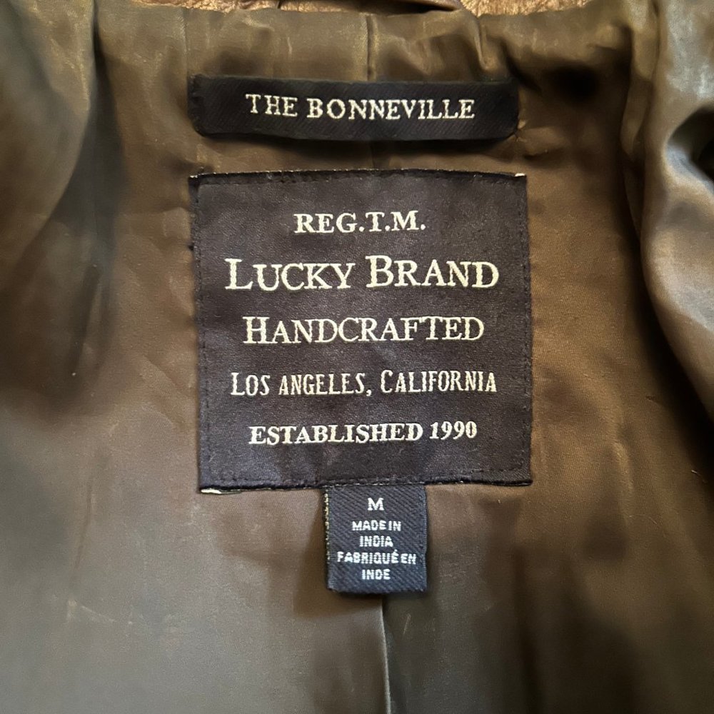 LUCKY BRAND Handcrafted Brown Leather Bonneville Jacket